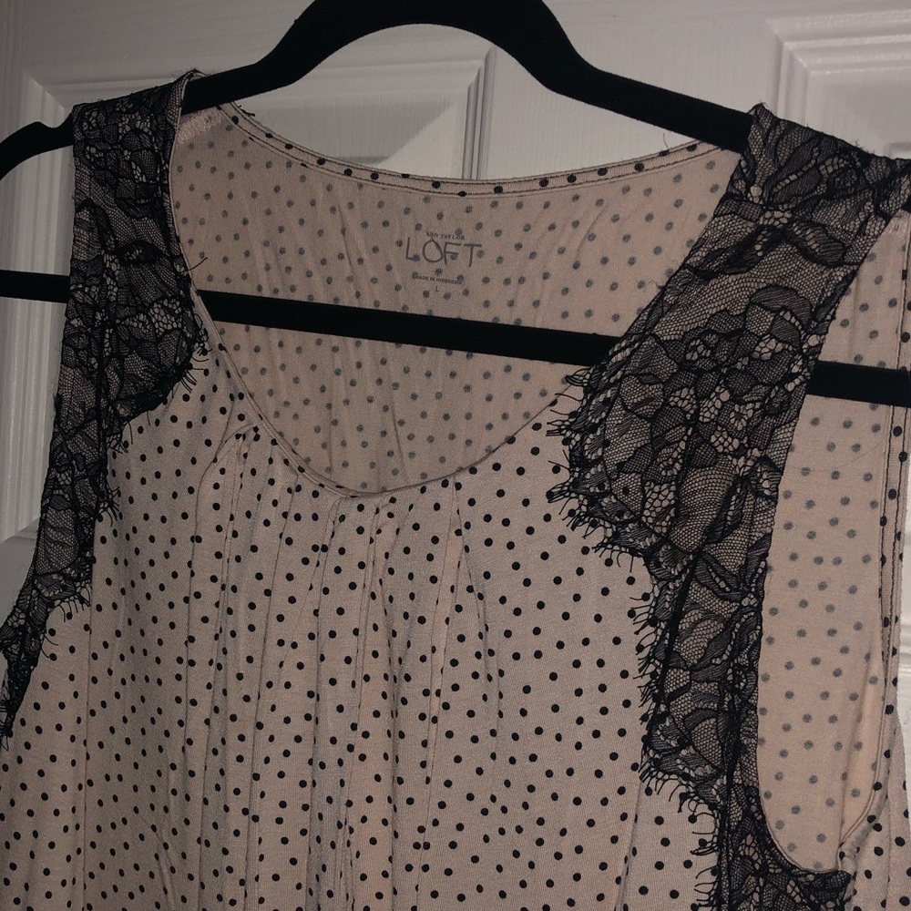 Black and cream lace tank